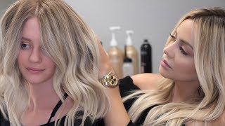 In Salon Base Bump amp Blonde Balayage Tutorial [upl. by Leimad869]