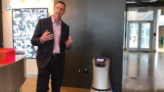 Robot butler quotBotlrquot makes deliveries at new hotel [upl. by Shepherd]