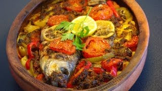 Recette marocaine de poisson au four Moroccan baked fish recipe [upl. by Guerin]