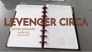 2024 January life planner setup  Junior size  Levenger Circa  Plan with Me [upl. by Irrak591]