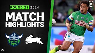 NRL 2024  Raiders v Rabbitohs  Match Highlights [upl. by Ailahs]