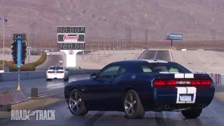 Dodge Challenger SRT8 392 vs Shelby GT350  Road and Track [upl. by Enilrac]