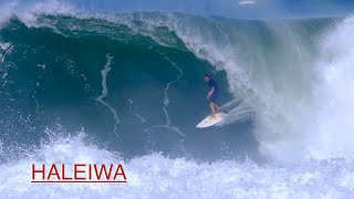 Surfing Big Heavy Haleiwa on the North Shore of Oahu Hawaii [upl. by Hax386]