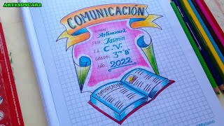 NUEVA portada de COMUNICACION 2022 facil y bonita [upl. by Andrey]