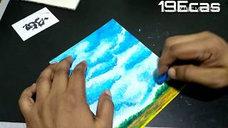 How to color sky with Oil pastel  Tutorial for kids  Level 2  Art workshop  For my students [upl. by Nagek]