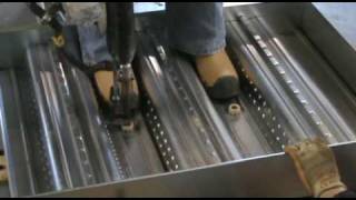 Steel Decking Metal Decking Stud Welding ProdeckFixing Factory Welded Corus Demo UK Europe [upl. by Lednew229]