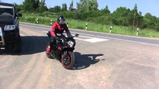 Suzuki gsxr 750 k7 FMF Powercore GP exhaust acceleration sound [upl. by Annaujat]