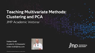 JMP Academic  Teaching Multivariate Methods Clustering and PCA [upl. by Bryana]