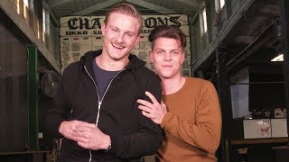 VIKINGS  Axe Throwing with Alexander Ludwig [upl. by Dorina]