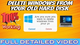 how to delete OPERATING SYSTEM WINDOWS FROM SECONDARY HARD DRIVE🤯FULL EXPLAINED windows gamingpc [upl. by Analem]