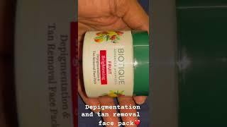 biotique depigmentation facepack tanremovel skincare [upl. by Jary]