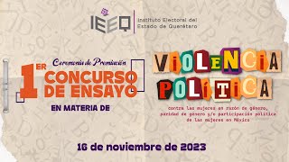 Ceremonia de premiación 1er concurso de ensayo en materia de Violencia Política [upl. by Calla955]