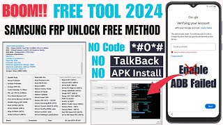 Samsung FRP Bypass Very Easy Method 2024  Enable ADB File Fix No Code 0 New Free Trick [upl. by Ris65]