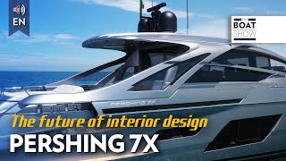 PERSHING 7X  Exclusive Yacht Review and Interiors  The Boat Show [upl. by Anelad]