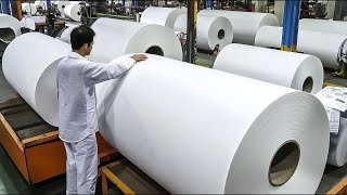 Het proces van massaproductie van papieren handdoeken Een papierfabriek in Korea [upl. by Ahsytal]