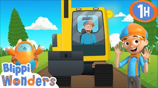 Blippis Excavator Song  1 Hour of Excavators with Blippi  Educational Cartoons for Kids [upl. by Halonna]