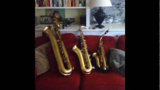 Comparing Sound Of Alto Tenor And Bari Sax [upl. by Elamor81]