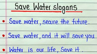 Slogan on save water  Slogan on water in english  Save water slogans [upl. by Iphagenia680]