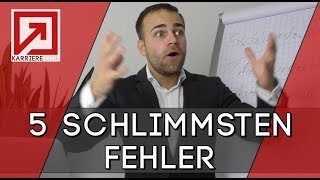 Vorstellungsgespräch  die 5 SCHLIMMSTEN Fehler zur SOFORTIGEN Absage [upl. by Mathias]