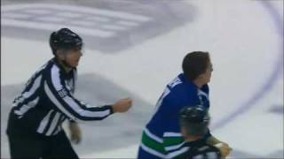 Boris Valabik vs Rick Rypien Dec 10 2009  Canucks TV feed [upl. by Eizdnil]