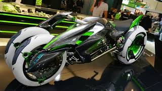 Kawasaki Concept J electric three wheeler  New 2018 Kawasaki Concept [upl. by Firehs499]