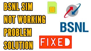 BSNL Sim Not Working Problem Solution  How to Fix BSNL Sim Not Working Problem Solved [upl. by Roosevelt]