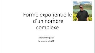 forme exponentielle dun nombre complexe [upl. by Surdna511]