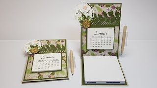 Anleitung AufstellTischkalender mit KalenderDatei zum Ausdrucken │StampinUp® [upl. by Nnairak390]