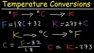 Celsius to Fahrenheit to Kelvin Formula Conversions  Temperature Units C to F to K [upl. by Adley]