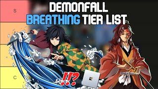 Demonfall Breathing Tier List  Roblox Tier Lists [upl. by Mortimer]