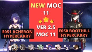 NEW Memory of Chaos Floor 11 3 stars E0S1 ACHERON amp E0S0 BOOTHILL  Honkai Star rail 25 [upl. by Westlund]