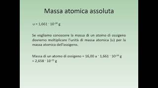 Massa atomica relativa e assoluta [upl. by Aihsetan]