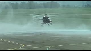 MUST SEE IMPRESSIVE Helicopter Bell 407 downwash Grenchen Airport LSZG [upl. by Airdnahc791]