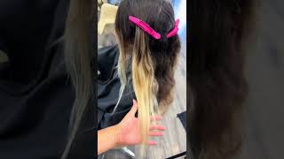 Taking a natural brunette to a beachy lived in blonde🌞 surfhair balayage surfergirlhair [upl. by Amrac]