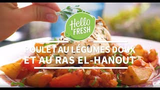 Poulet aux légumes doux et au ras elhanout  HelloFresh [upl. by Asilrahc]