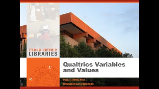 Qualtrics Variables and Values [upl. by Tibbs]