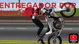 SENDO ENTREGADOR POR 24 HORAS NO MOTO WHEELLIE 3D [upl. by Yort208]