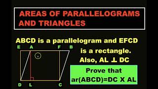 AREAS OF PARALLELOGRAMS AND TRIANGLES IMPORTANT QUESTION [upl. by Irot]