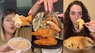 Tiktok mukbang compilation  16  raising canes wingstop and more [upl. by Barnabe]