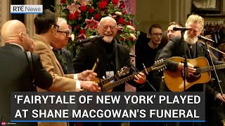 Fairytale of New York played at Shane MacGowans funeral [upl. by Mahtal]