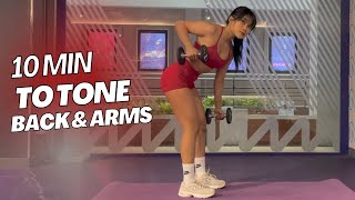 10 MIN TO TONE BACK amp ARMS  Beginner friendly  Daisy Salim [upl. by Yrian]