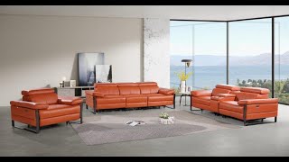 DivanItalia1246 PWR Dual Reclining SofaCon LoveChair PWR Headrests–Italian Leather Product Video [upl. by Celle353]