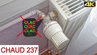 Chaud237Pour arrêter le claquementbruit de mitraillettedu robinet thermostatique du radiateur [upl. by Adikam]