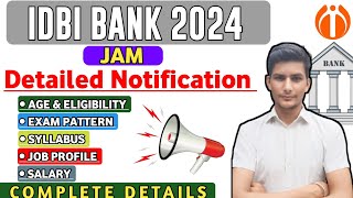 🔥IDBI Bank Assistant Manager Job Vacancy  All India Bank Officer Job Vacancy  New Latest Job Info [upl. by Trawets]