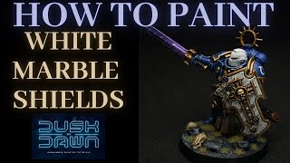 How to Paint WHITE MARBLE SPACE MARINES SHIELDS [upl. by Kahaleel817]