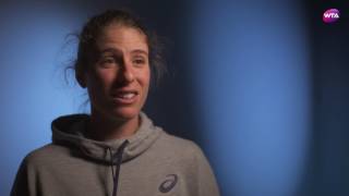 Johanna Konta  2017 Mutua Madrid Open  PreTournament Interview [upl. by Brawley]