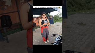 Cute girl Angry when saw super bike Rapido on hayabusa 🥰 shorts bike rider cutegirl rapido [upl. by Nylanna8]