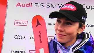 Mikaela SHIFFRIN  Interview  Womens Downhill  Award Ceremony  St Moritz SUI  2023 [upl. by Niassuh852]