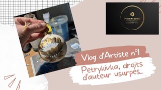 Vlog dartiste n°1 Peinture Petrykivka droits dauteur usurpés grisaille moments cosy [upl. by Leeanne]