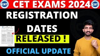 MHTCET Registration Dates 2024 Released  MBA CET Registration Dates Released 2024 [upl. by Oivatco]